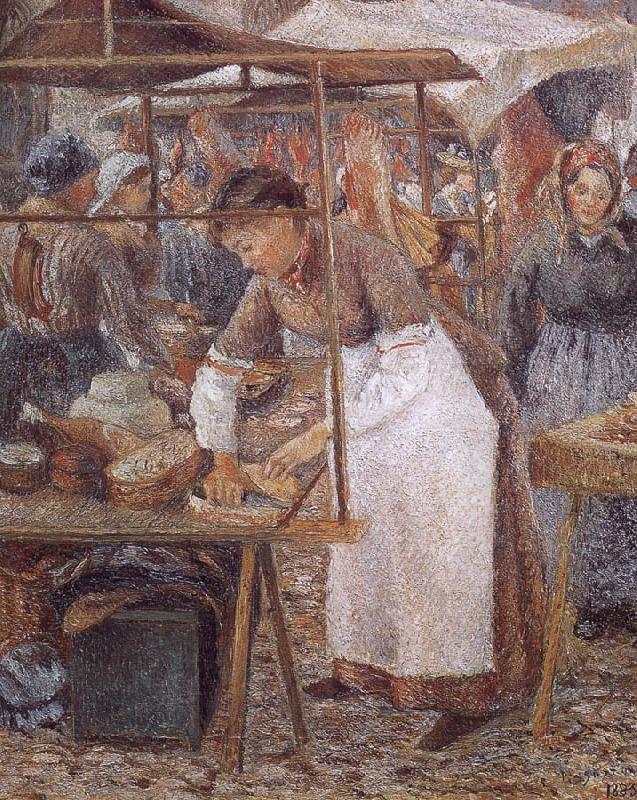 Camille Pissarro woman selling pork oil painting picture